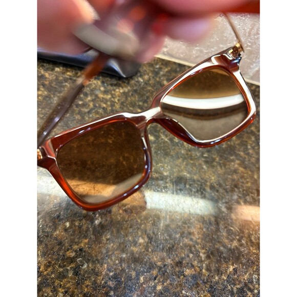 DIFF Bella DIFF Bella Sunglasses Brown Amber Frames Brown Lenses Gold Tone NEW - Picture 8 of 9